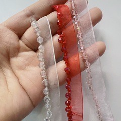 Then manual beading lace trim crystal beads floral edge clothing collar backpack denim bar code DIY accessories