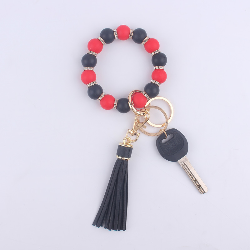 Simple Style, Artistic Style Simple Style Artistic Color Block Alloy Silica Gel Beaded Women's Keychain