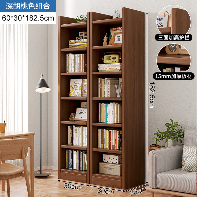 Estantería de madera, librero estrecho junto al escritorio, mueble de pared, armario de almacenamiento, vitrina, estantería de almacenamiento para sala de estar, mueble de pie. image 17