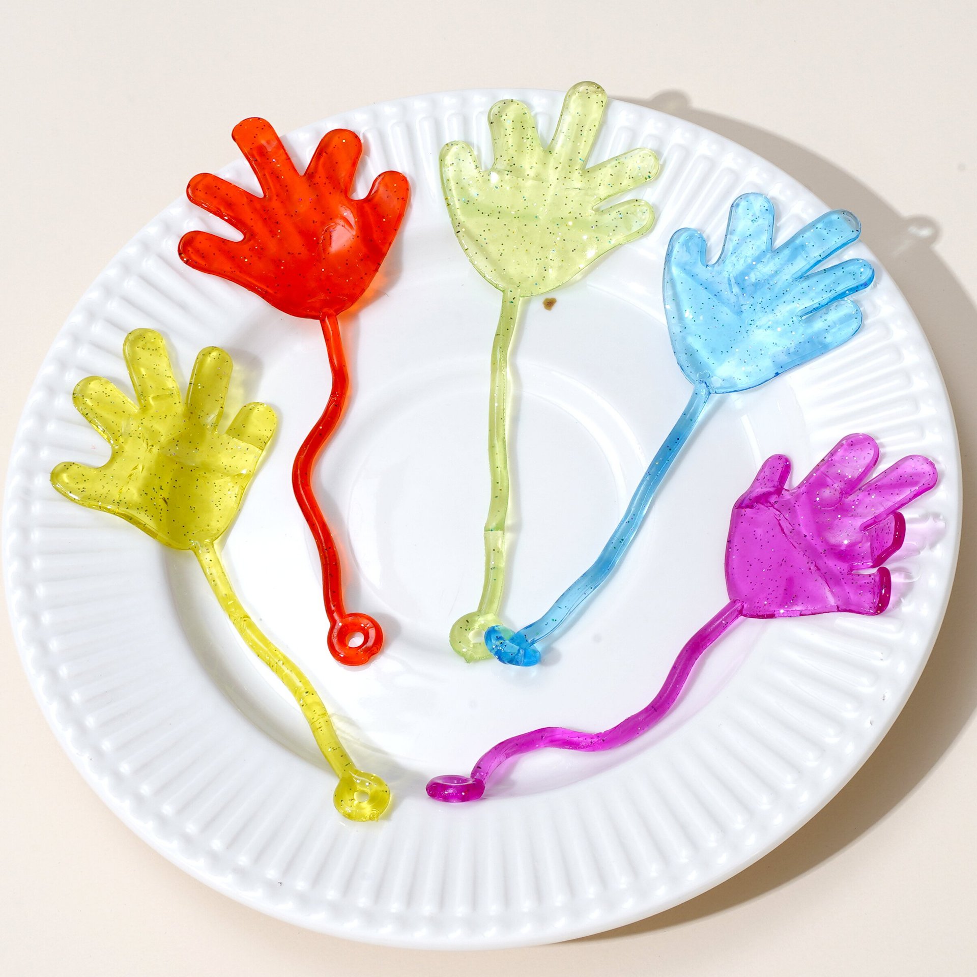 Creative Sticky Gold Powder Wall-Climbing Palms, Stress-Relief Elastic Hands, Halloween Decoration Small Palm Toys