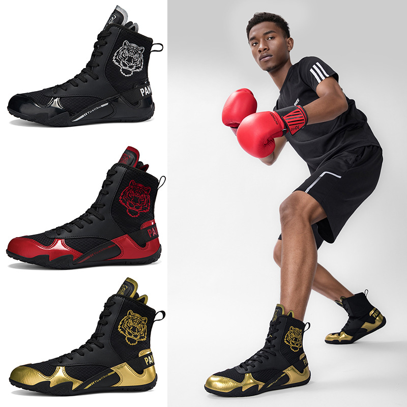 New Europe and America Boxing Shoes, Sports Wrestling Shoes, Fighting Training Weightlifting High-Top Squat Shoes