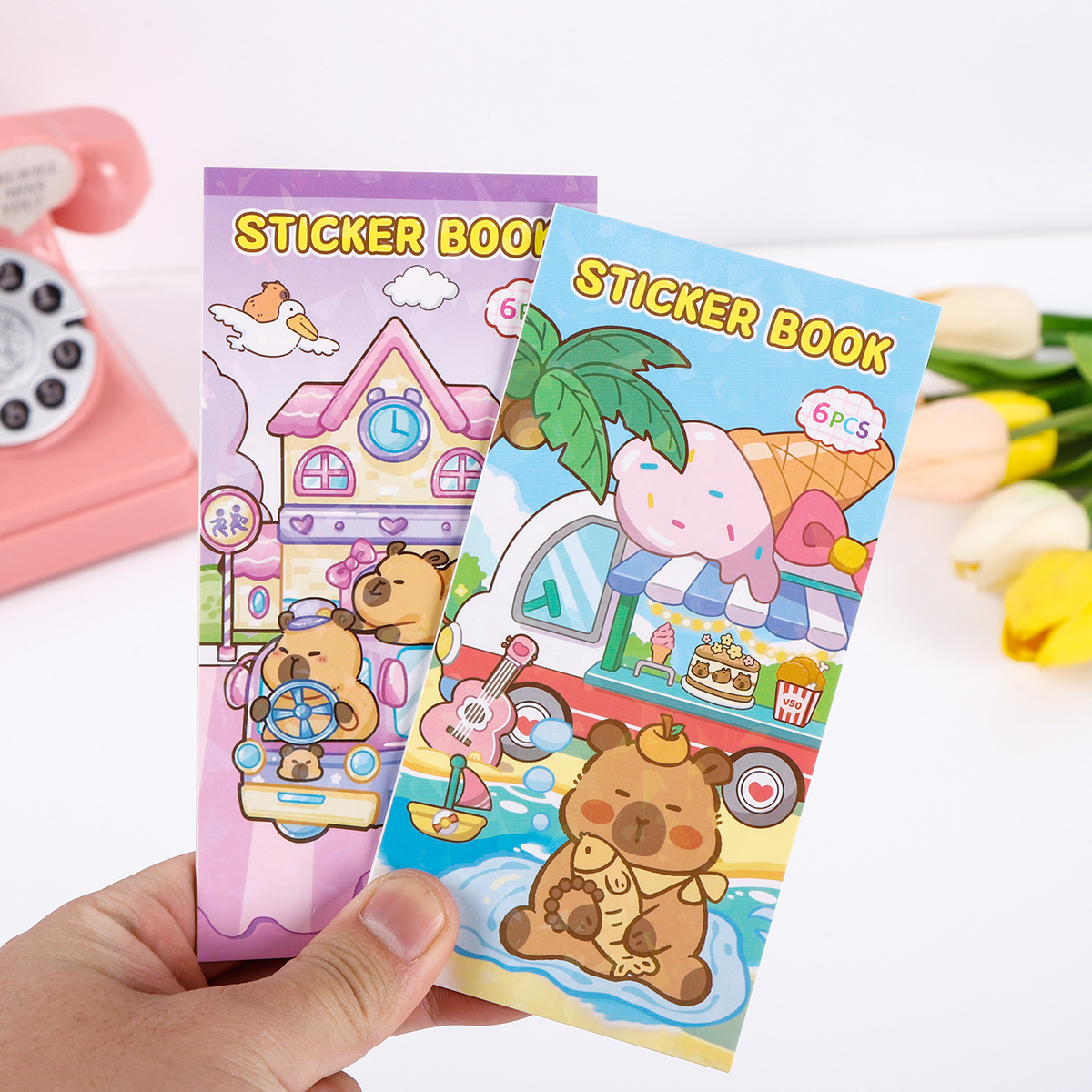 Pegatinas de Kapibala Regalos para niños Recompensas Pequeños regalos Material de la cuenta de la mano Dibujos animados Película de corte cultural y creativo Libro de pegatinas creativas