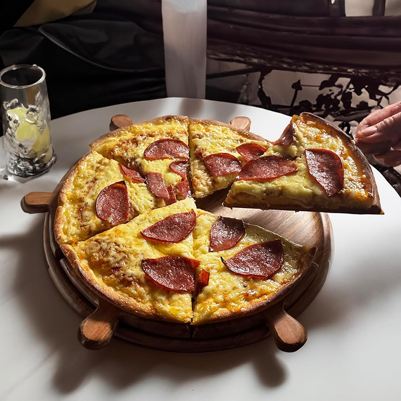 Tabla de cortar de madera multifuncional extraíble Steak Pizza tablero hogar restaurante comida bandeja de madera plato de fruta plato de desayuno