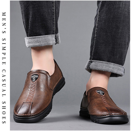 Casual business leather shoes men's British style  new texture trend slip-on leather shoes casual men's shoes wholesale