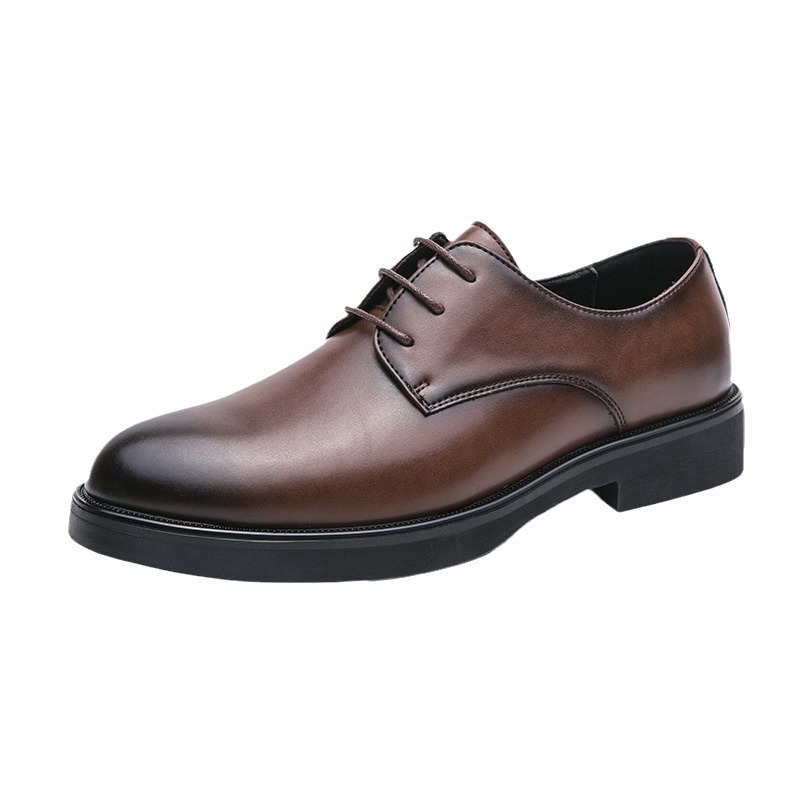 Comercio exterior zapatos de cuero casuales zapatos de negocios británicos zapatos de oficina casuales zapatos de derby suela gruesa zapatos de climax para hombres