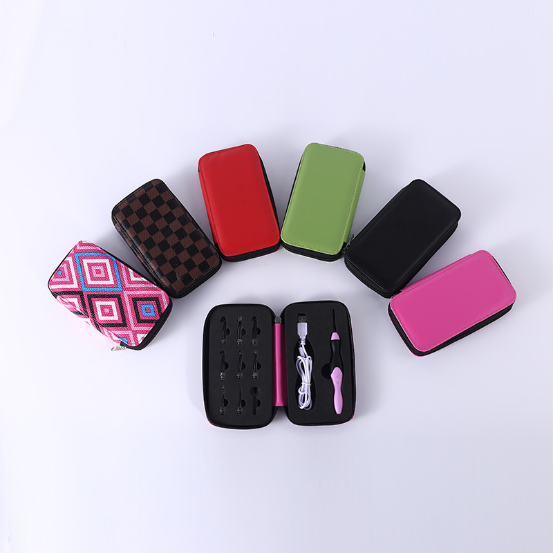 Venta directa de fábrica herramienta tejida paquete de ganchillo LED crochet 9 en 1USB carga ajuste brillo