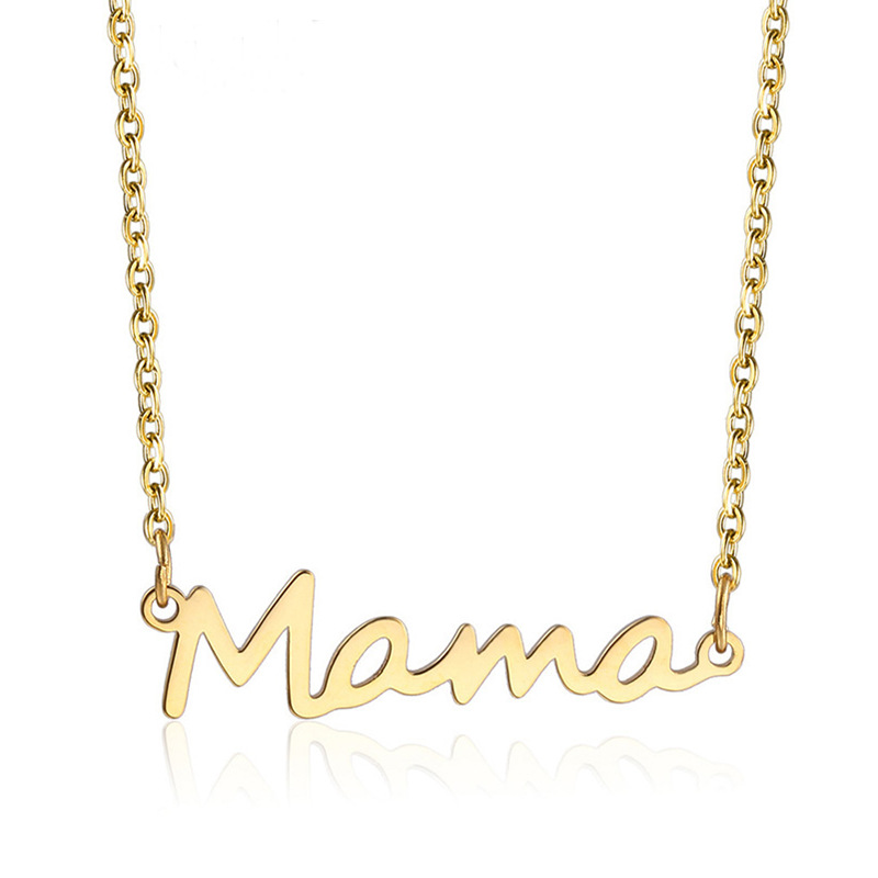 Simple Style Letter Titanium Steel Polishing Plating Mother'S Day Women's Pendant Necklace display picture 4