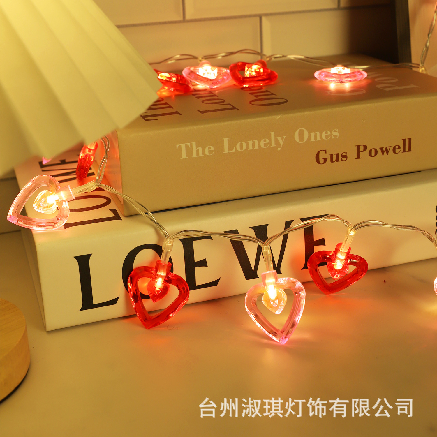 Nuevo LED Día de San Valentín Rosa doble amor batería luz cadena habitación dormitorio fiesta Decoración Luz cadena