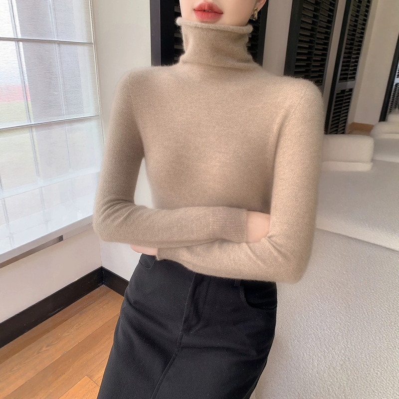 Cross-Border Wholesale Seamless Turtleneck Women's Pullover Sweater Long-Sleeve Knitwear High-Neck Autumn and Winter Base Layer Cross-Border Wholesale Seamless Turtleneck Women's Pullover Sweater Long-Sleeve Knitwear High-Neck Autumn and Winter Base Layer