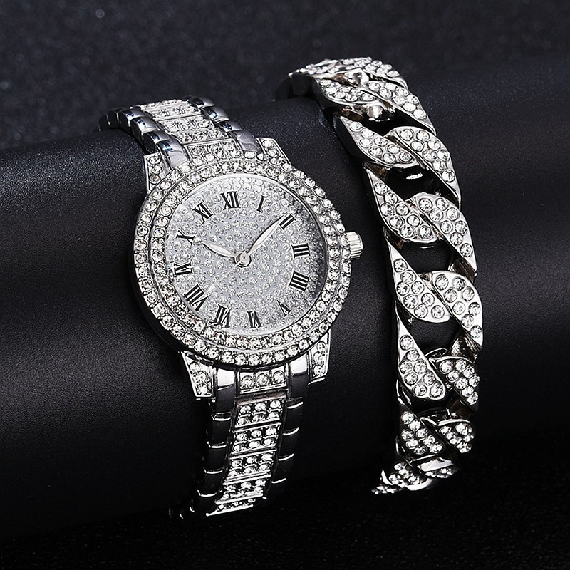 Diamante reloj de pulsera de moda set pulsera de las señoras relojes de las mujeres