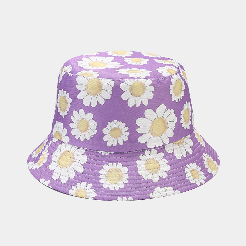 140g Weight Bucket Hat Hats Type Daily Occasion Women's Basic Flower Printing Flat Eaves Bucket Hat
