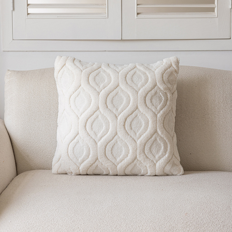 Cojín de sofá de felpa de color sólido, moderno y minimalista, para sala de estar, decoración de habitación modelo, cojín para cabecera