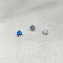 Titanium Brocade ASTM F-136 Titanium Alloy Love Opal Earrings Lip Nails 16G Internal Thread Colorful Heart-shaped Ear Bone Nails