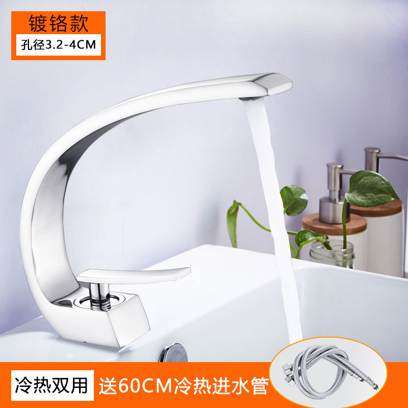 Todo el cobre lavabo grifo frío y caliente oro baño arte de un solo agujero lavabo lavabo lavabo lavabo comercio exterior