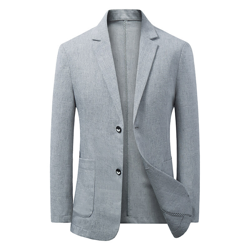 Cross-border hair summer thin sunscreen suit jacket men's middle-aged elastic small suit 24 new ice silk single