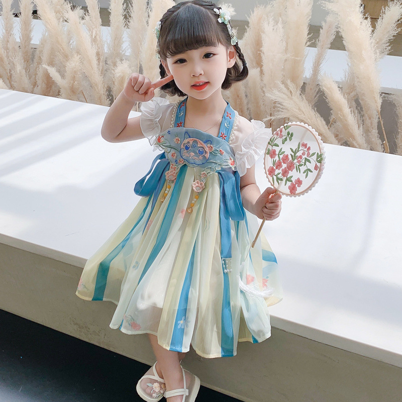 女童汉服连衣裙夏装2025新款洋气夏天儿童裙子宝宝公