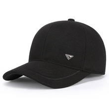 新款户外帽子男秋冬棒球帽休闲百搭护耳保暖鸭舌帽冬季毛呢运动帽