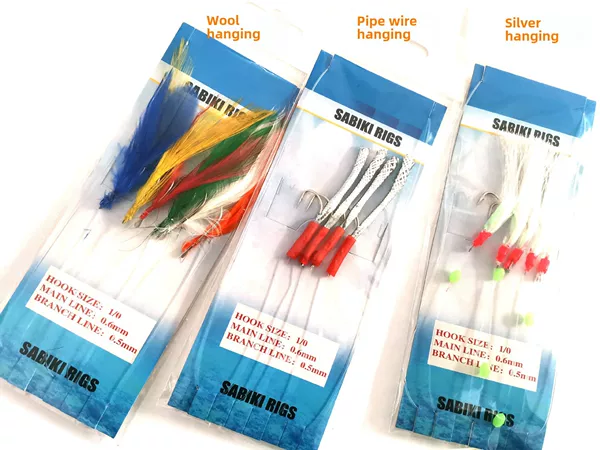 3 kinds of optional string hook SABIKI silk hanging single hook 1/0# fly Luya bait fake bait fishing gear