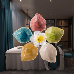 創意日式冰裂釉陶瓷碟 美容spa碗香碟精油餐桌配碟精油碗香盤批發