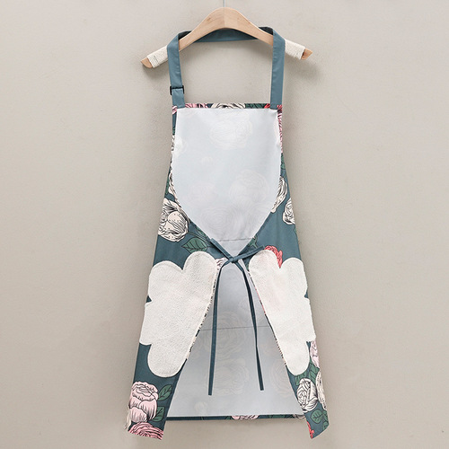 New apron waterproof and oil-proof film that does not fall off, household kitchen adjustable wear-resistant, dirt-resistant, thickened waist
