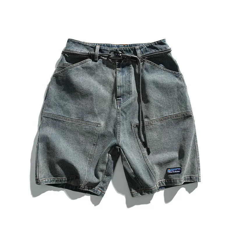 Летняя модная ретро денимная юбка-карандаш, шорты для отдыха, брюки для мужчин и женщин, оверсайз
