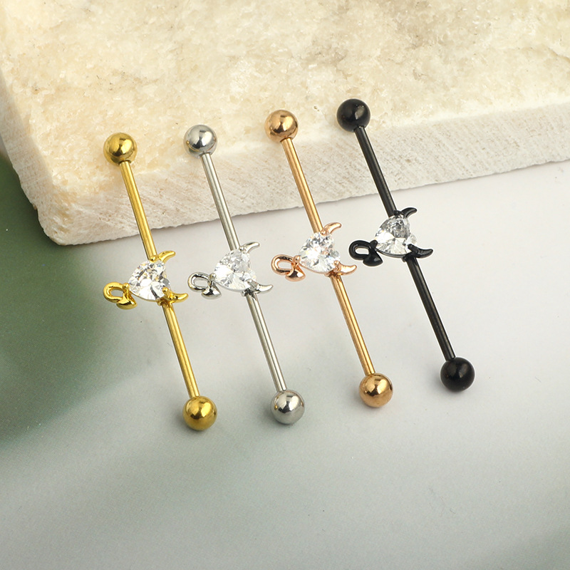 Labret piercing jewelry detail image