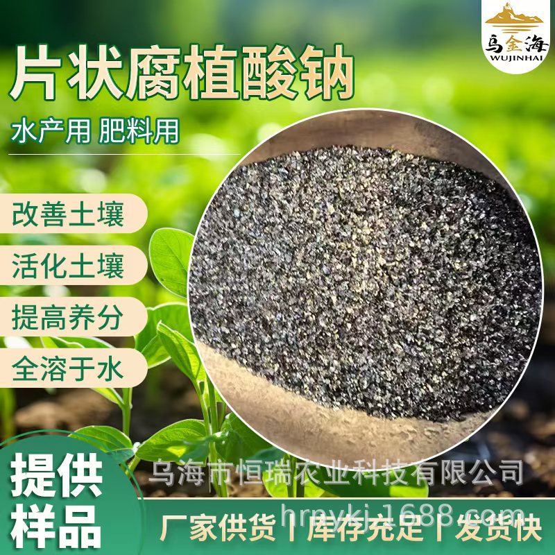 片状腐植酸钠 酸≥65% 高水溶改良有机改良土壤高含量