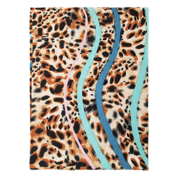 FH24-5785-1 blue yellow brown leopard print