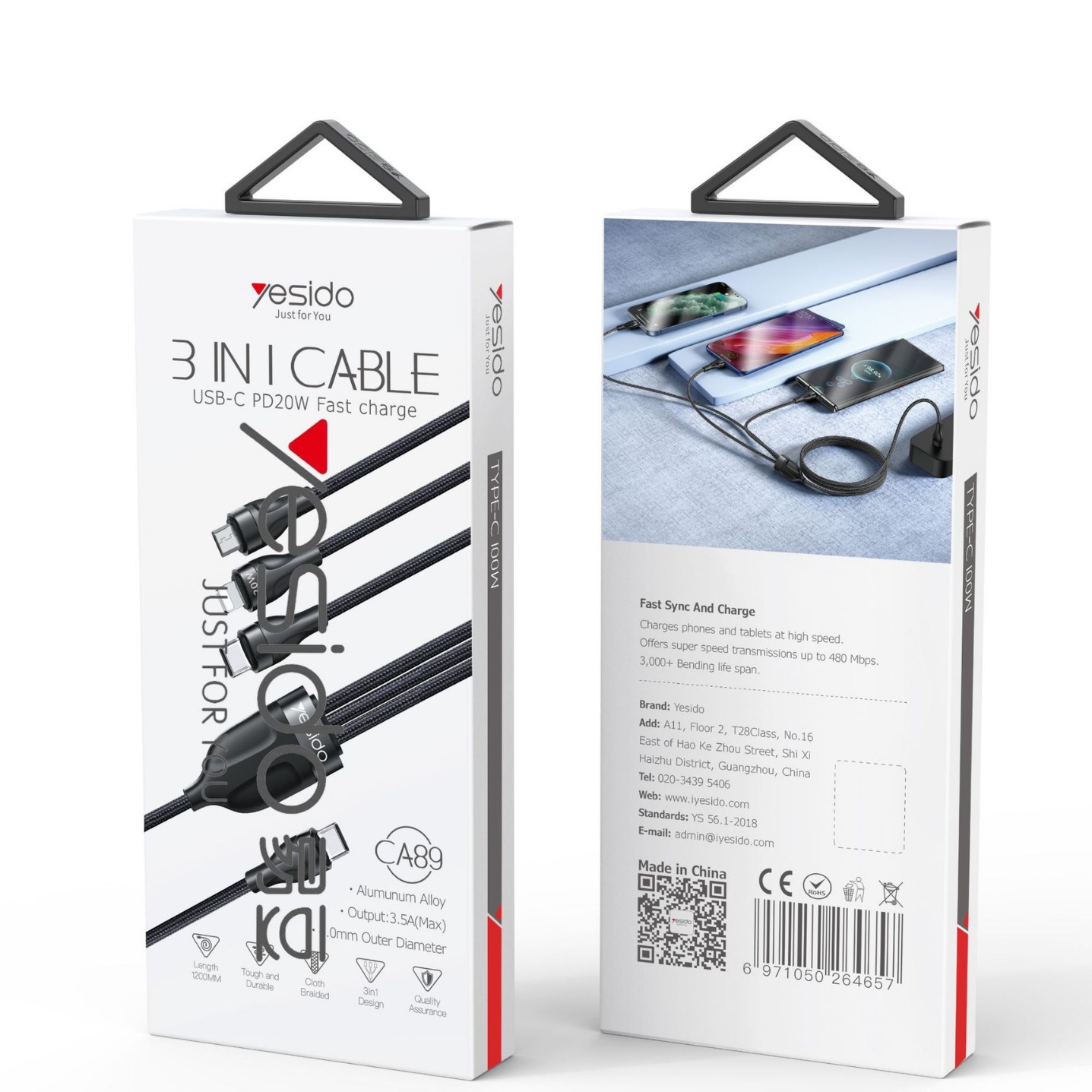 Yesido Yidou cable de datos serie producto no estante CA69 CA89 CA112 CA117