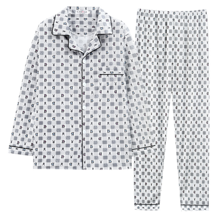 2024 nuevo pijama a cuadros para hombres primavera y otoño algodón de manga larga tamaño grande otoño y invierno para hombres se puede usar ropa para el hogar