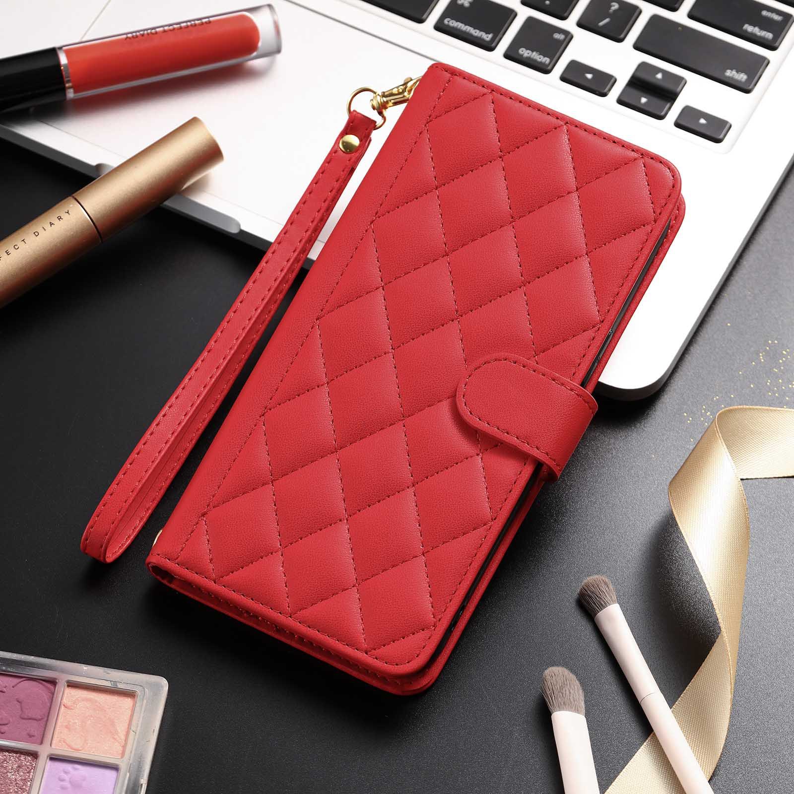 适用适用Xperia1挂绳手机壳10VI格纹翻盖ACE3皮套5III斜挎保护套