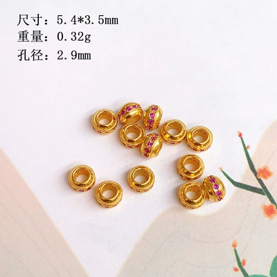 S925 Silver Gold Plated with Zərgərlik ara hissələri - red-diamond-spacer-beads-2
