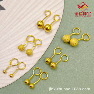 Shuibei Gold Wholesale 999 Pure Gold Pearl Earrings Women's Fashion 5g Gold Bean Earrings Pure Gold Ear Stick