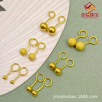 Shuibei Золото оптом 999 золотые серьги с легкими бусинами Женская мода 5 г золотые серьги в горох серьги из чистого золота