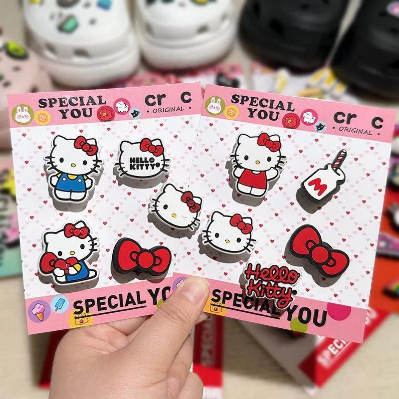 Новые туфли с котенком, цветочные стерео туфли с отверстиями, аксессуары, съемные милые декоративные аксессуары «сделай сам»