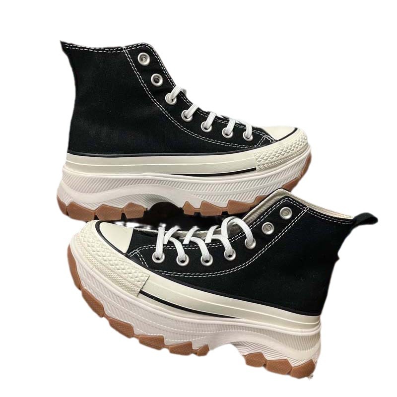 New 2025 New Black Low-Top Thick-Soled Height-Increasing Non-Slip Wear-Resistant Canvas Casual Shoes Couple Versatile_vogvips.com