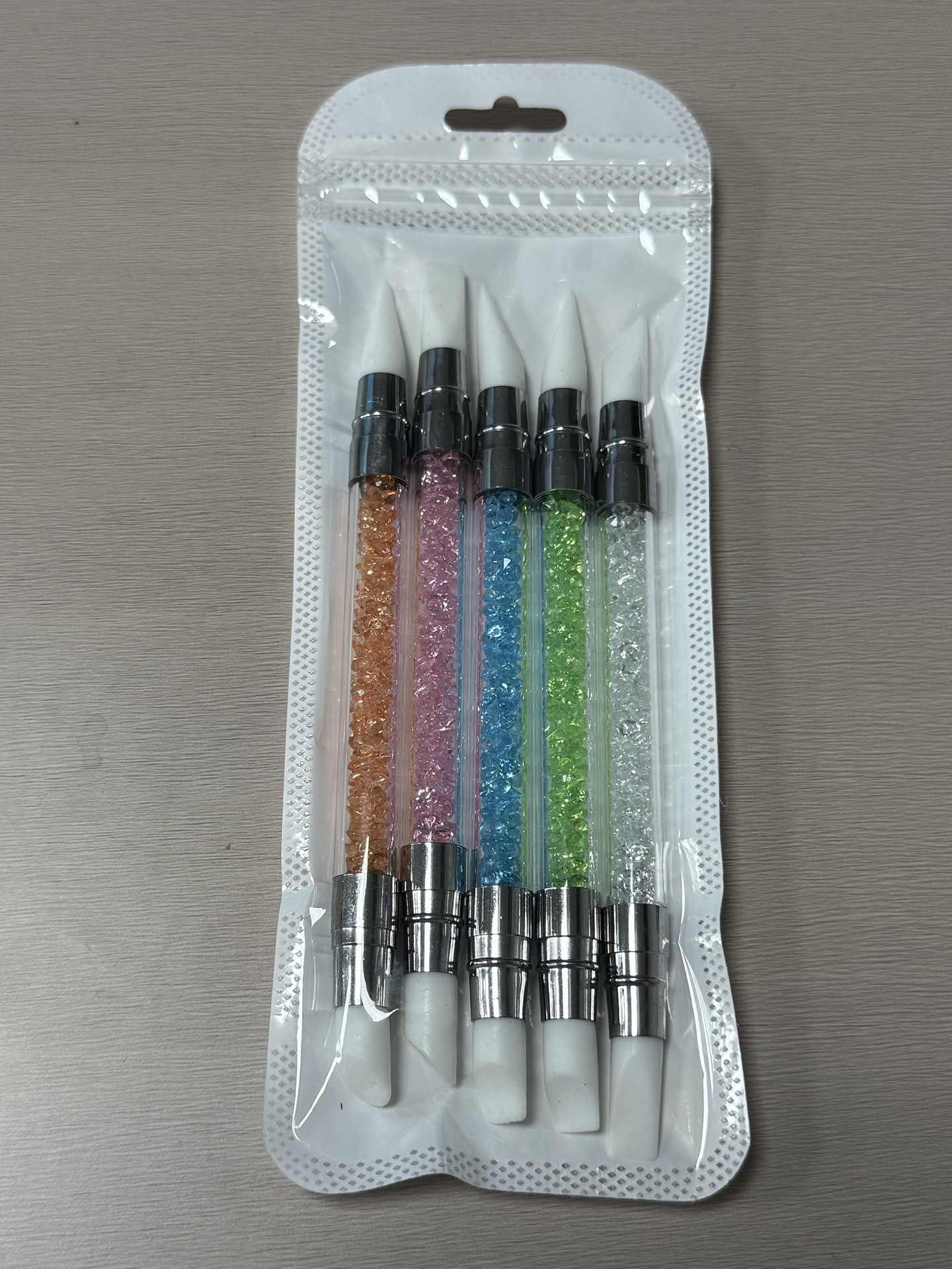 Pincel de Silicona para Uñas de Acrílico de Doble Cabeza Multifuncional para Manicura