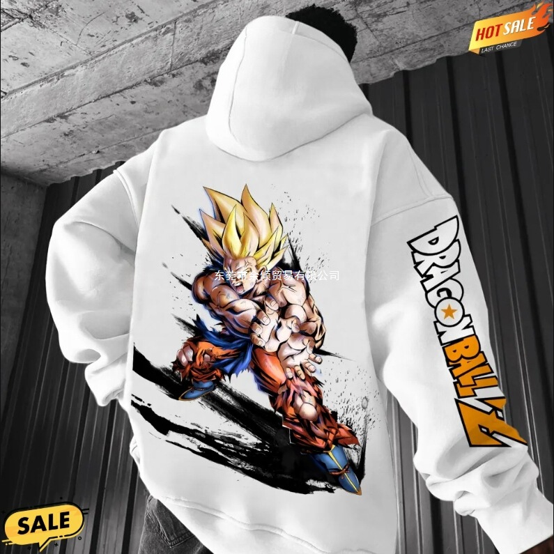 Dragon Ball Z Sweatshirt Men's 2025 Autumn and Winter Oversized Casual Street Anime Cotton Sweatshirt