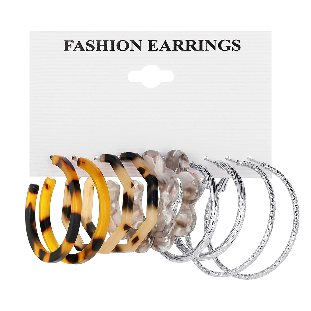 (Cross-border trading), retro earrings, creative set, 5 pair, flowered