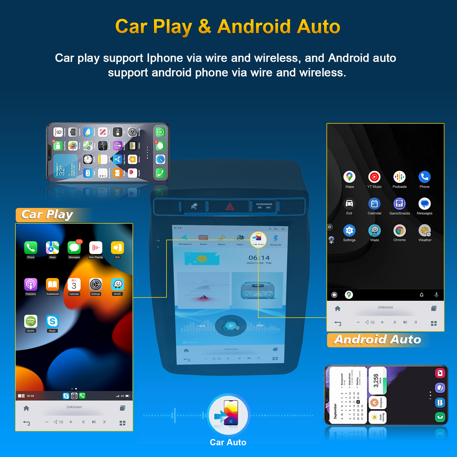 For Touareg 10.4 Inch Vertical Screen HD Android Car Navigation