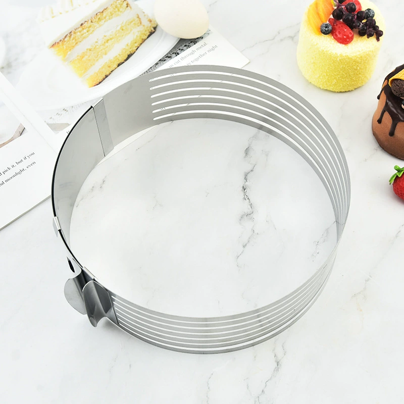 Регулируемое кольцо для мусса, американский многослойный телескопический круглый разрез, инструмент для выпечки, кольцо для мусса, форма для торта