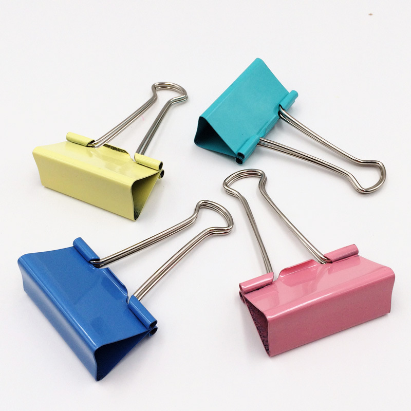 粤方成办公彩色长尾夹金属15 19 25 32mm中号大号1