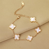 Fashionable lucky clover, bracelet, accessory stainless steel, internet celebrity, four-leaf clover