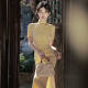 Yellow Bone Erosion Cheongsam 2023 New Improved Girl's Summer Young Old Fa Big Miss Long Dress