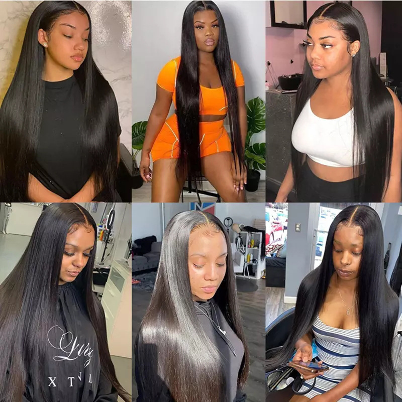 Peluca europea y americana transfronteriza de comercio exterior fibra química sombrero negro medio largo pelo liso multicolor opcional pelucas fabricante en stock