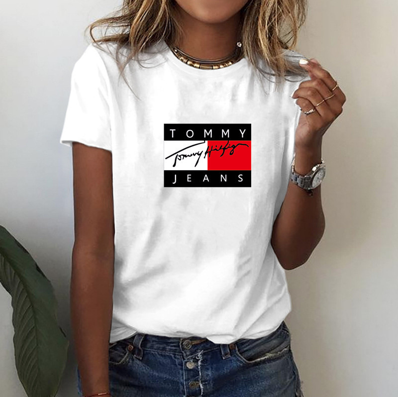 Cross-border Amazon New Loose European and American High Street Fashion Casual Printed Women's T-shirt Women's Fashion Brand Top T-shirt