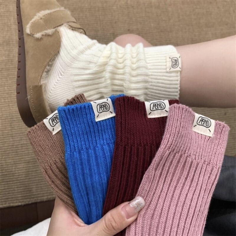 Thick thread solid color cloth standard pile socks women's autumn and winter Japanese knitted snow boots socks women's cotton mid-calf socks wool socks Thick thread solid color cloth standard pile socks women's autumn and winter Japanese knitted snow boots socks women's cotton mid-calf socks wool socks