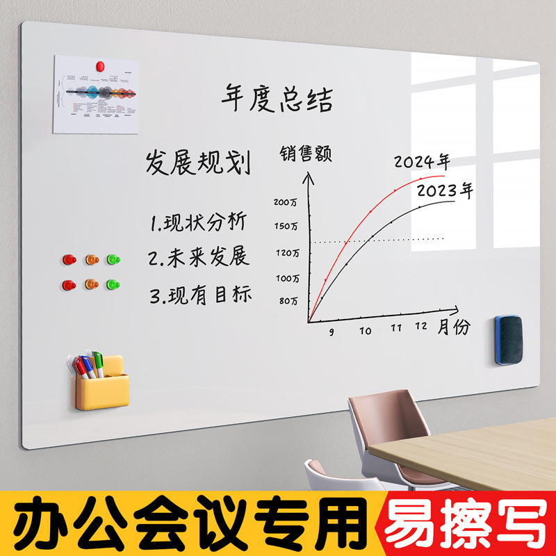 Whiteboard writing board magnetic whiteboard self -sticking can be…