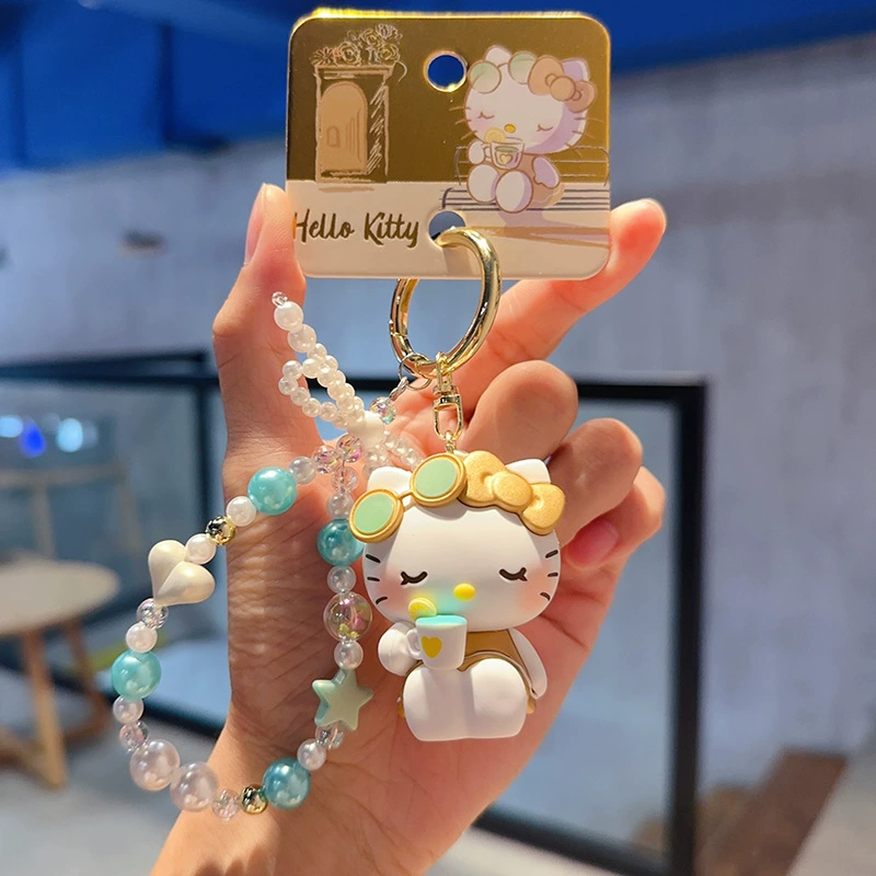 Плюшевый брелок Sanrio Hello Kitty, оригинал, мягкая подвеска 11×7.5 см, коллекционный талисман