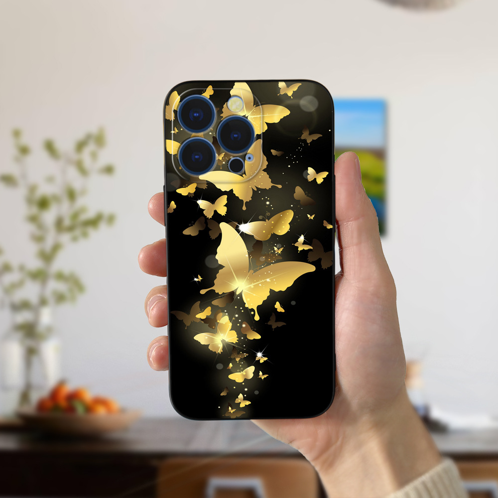 Shopee – coque de téléphone avec fleur et papillon, compatible avec iPhone 15 1413 12 11pro MAX_voghion.com
